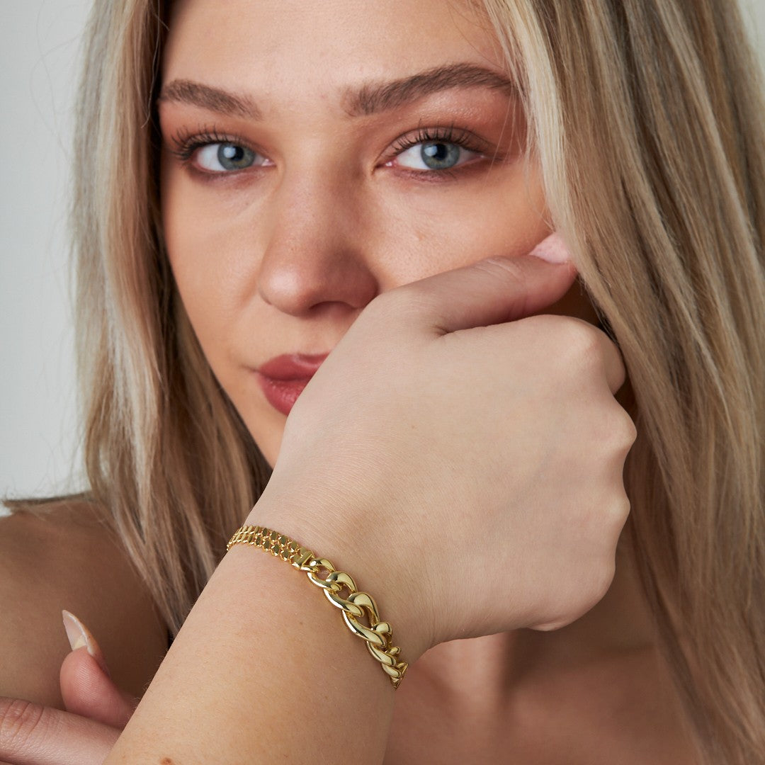 Kalın Pullu Kemer Bileklik - 925 GÜMÜŞ