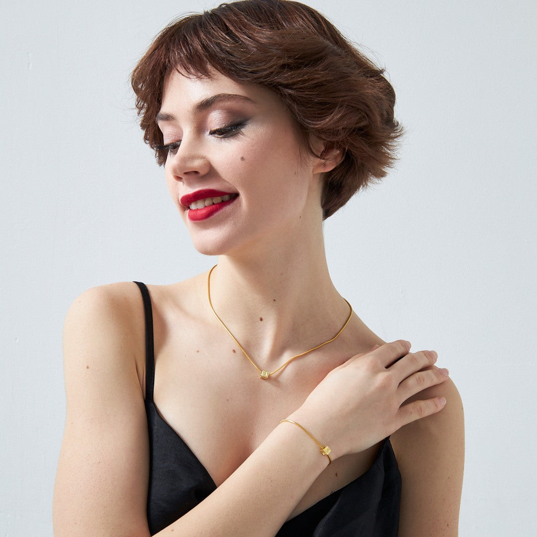 Mektup Küp Zincir Seti - 925 GÜMÜŞ