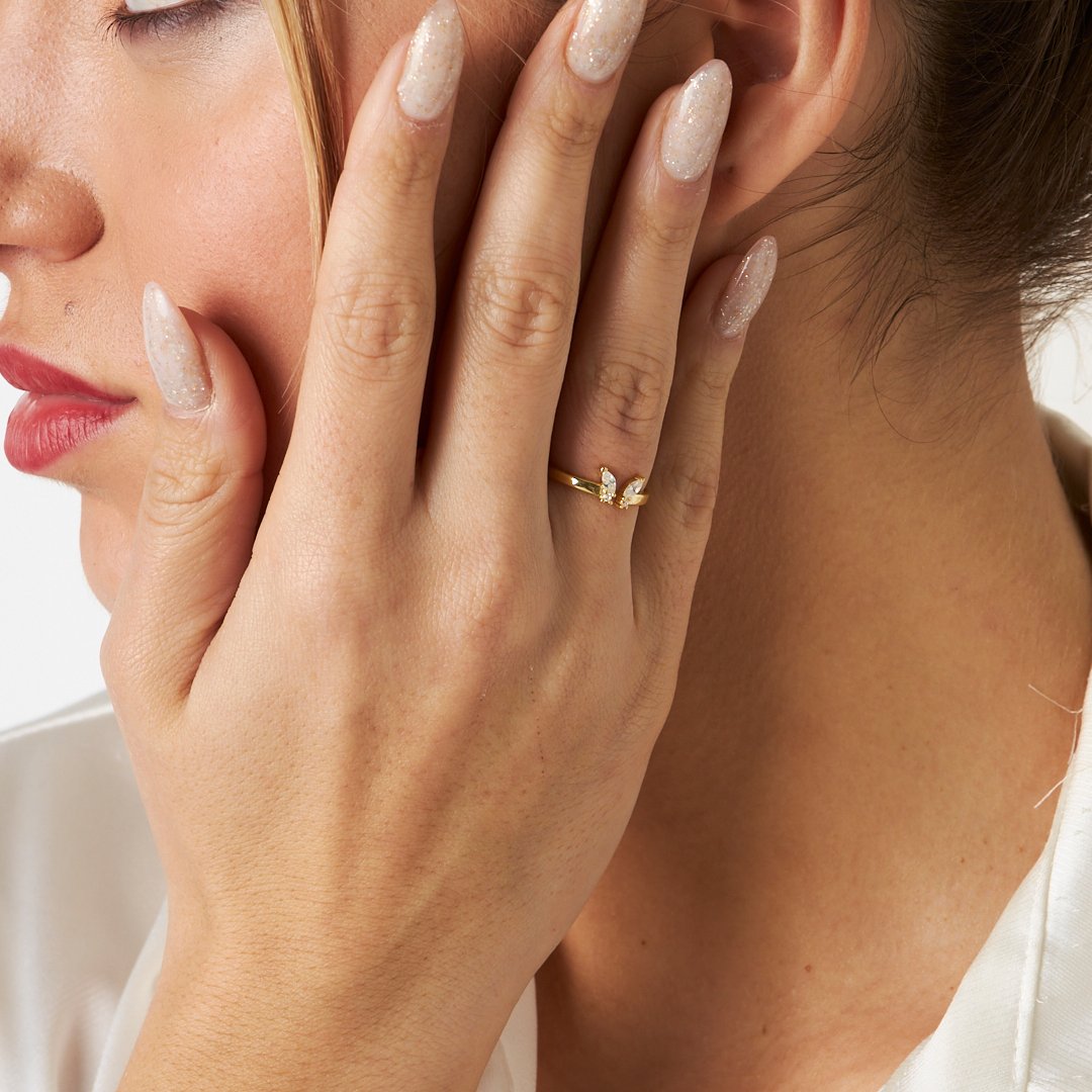 Kelebek Detaylı Yüzük - 925 GÜMÜŞ