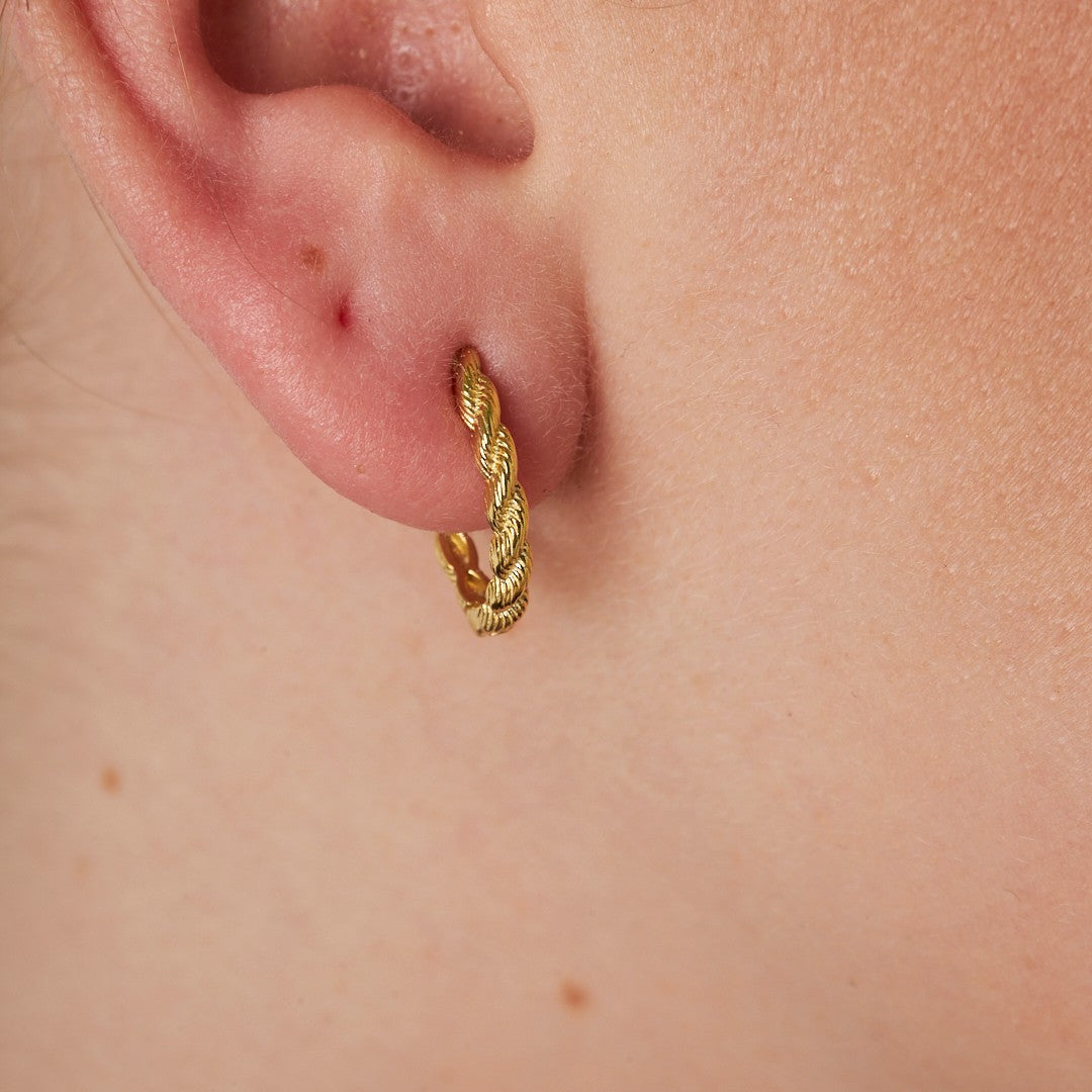 Çift Bükümlü Halka Küpeler - 925 GÜMÜŞ