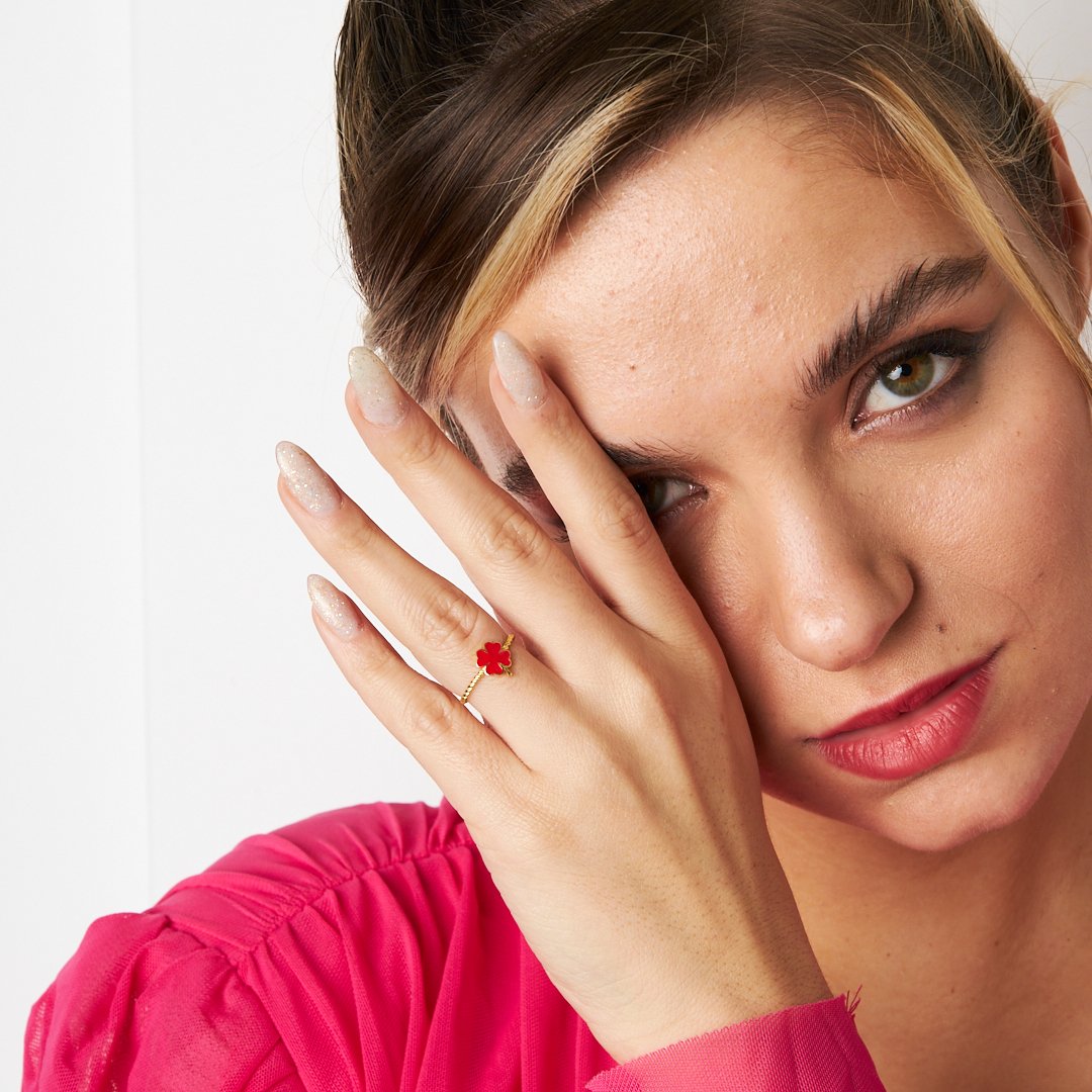 Şanslı Yonca Yüzüğü - 925 GÜMÜŞ