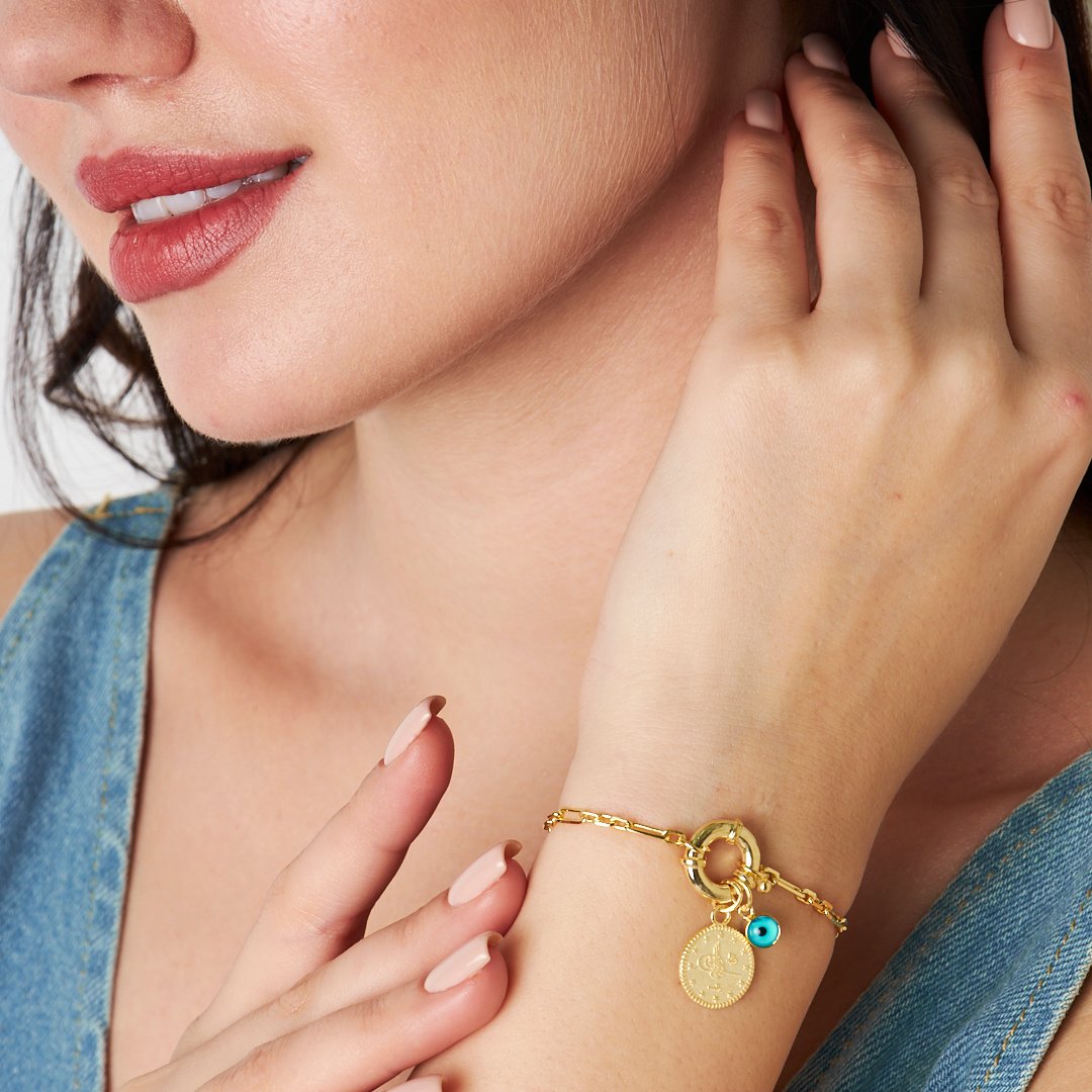 Çeyrek Nazar Bileklik - 925 GÜMÜŞ