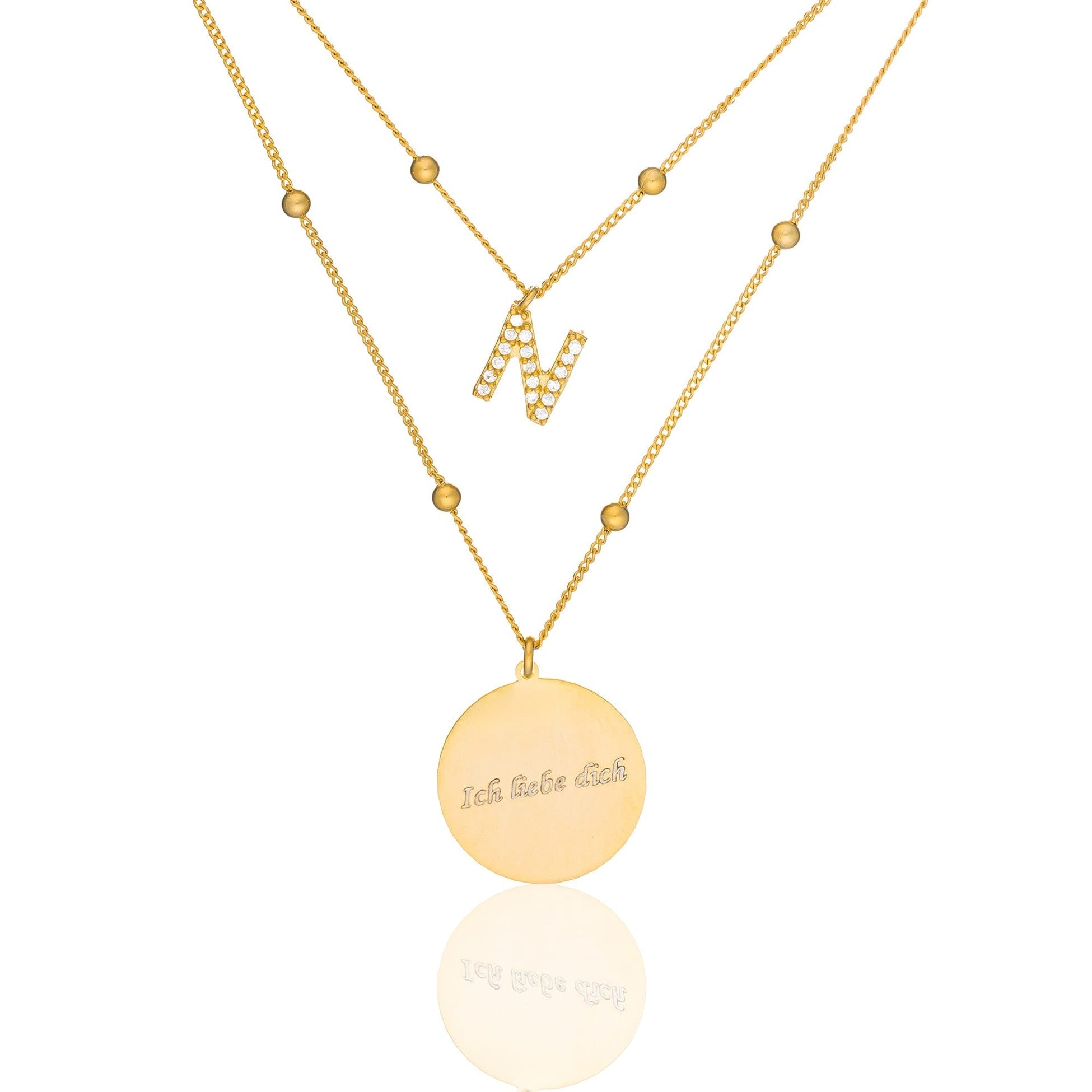 İsim Zincirli Plaka Harfli Kolye - 925 GÜMÜŞ