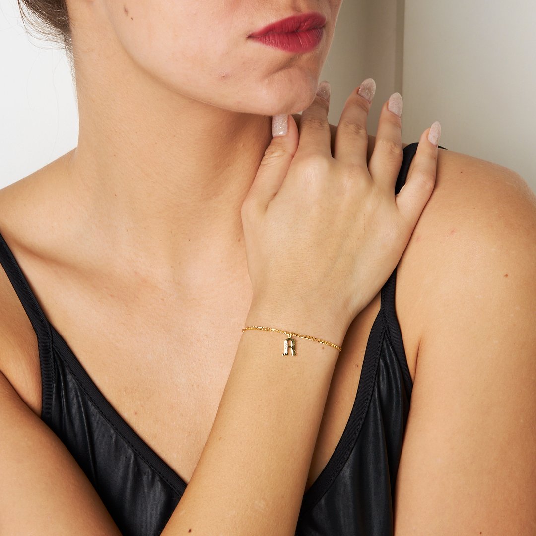 Figaro Harfli Zincir Bileklik - 925 GÜMÜŞ