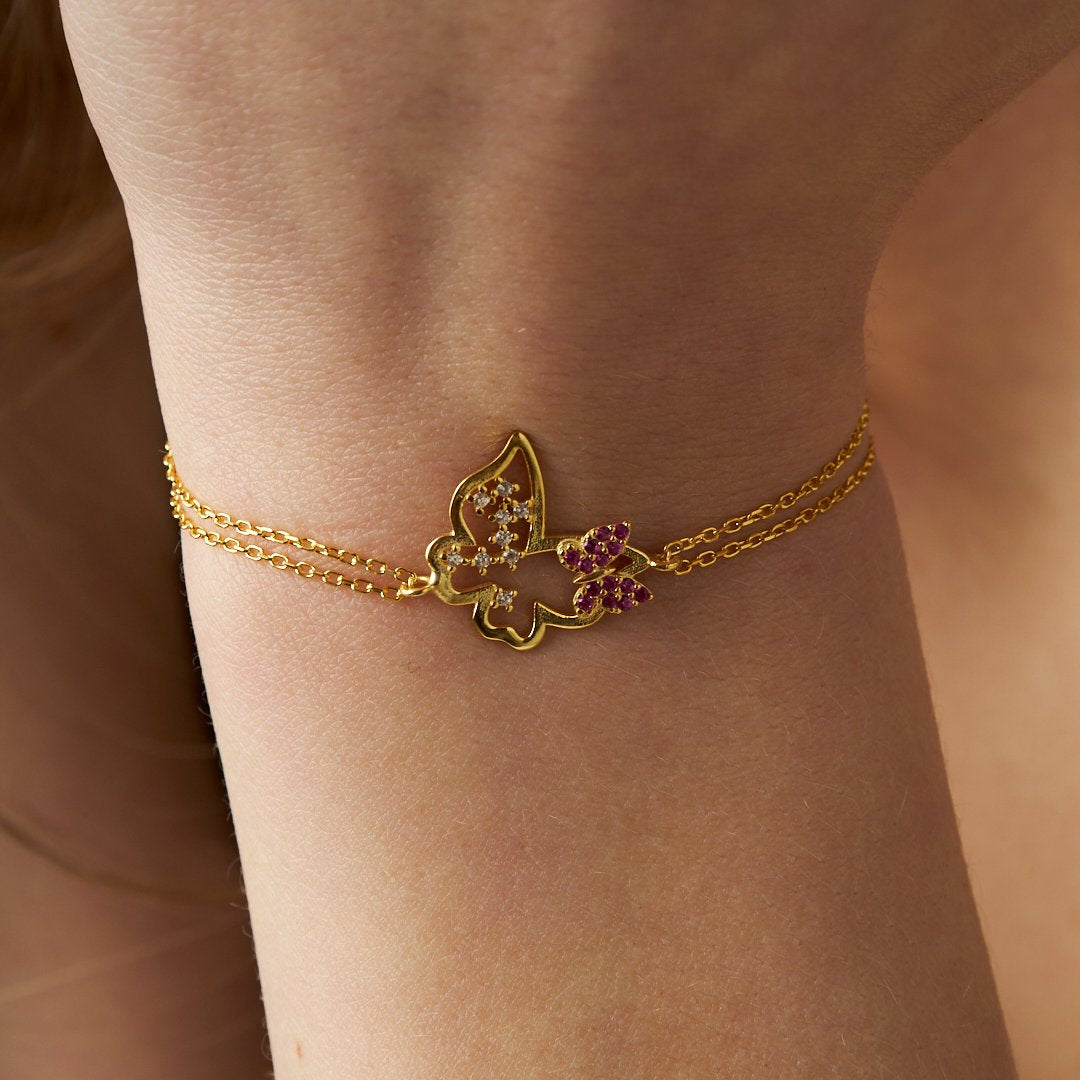 Kelebek Parıltılı Bileklik - 925 GÜMÜŞ