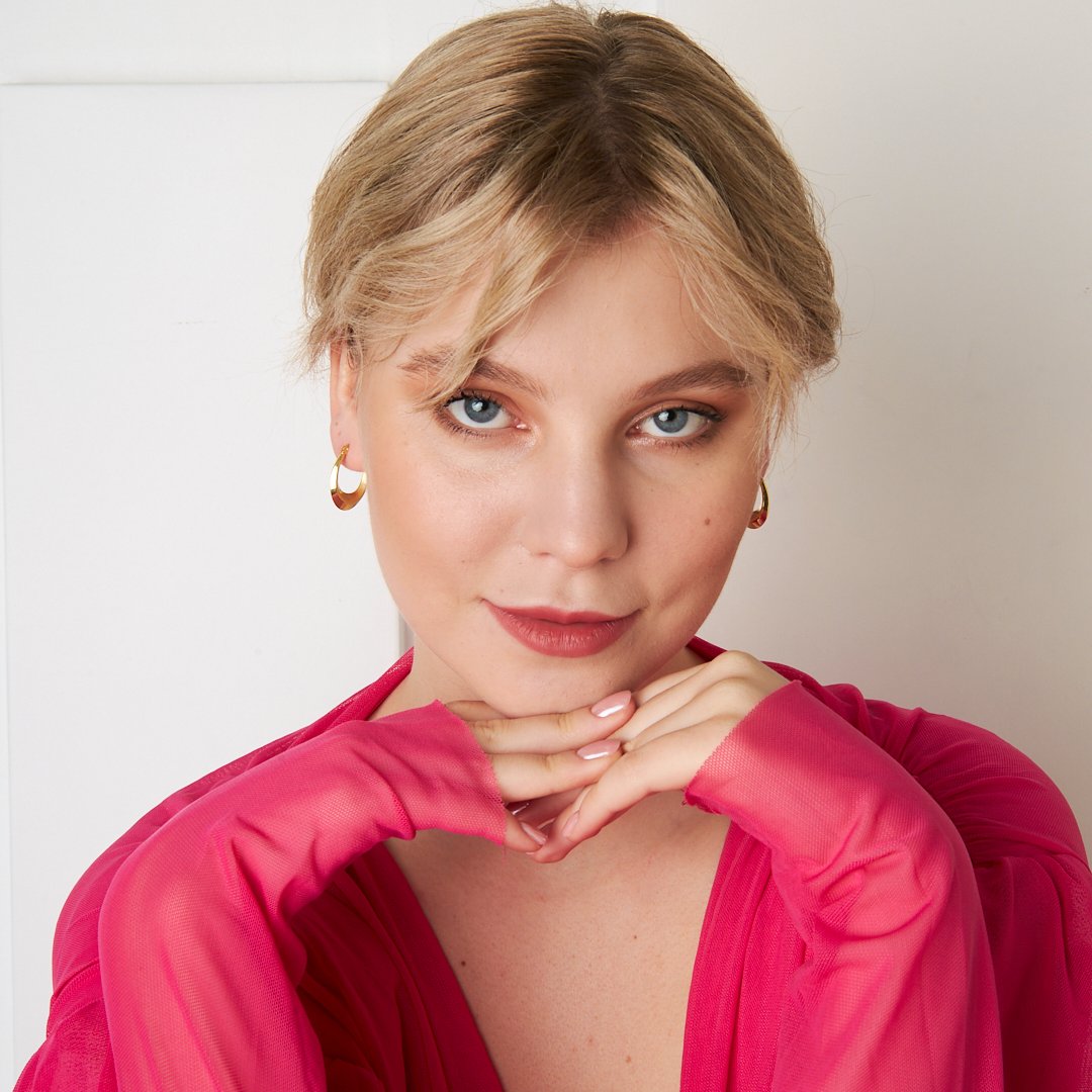 Oval Kavisli Küpe - 925 GÜMÜŞ