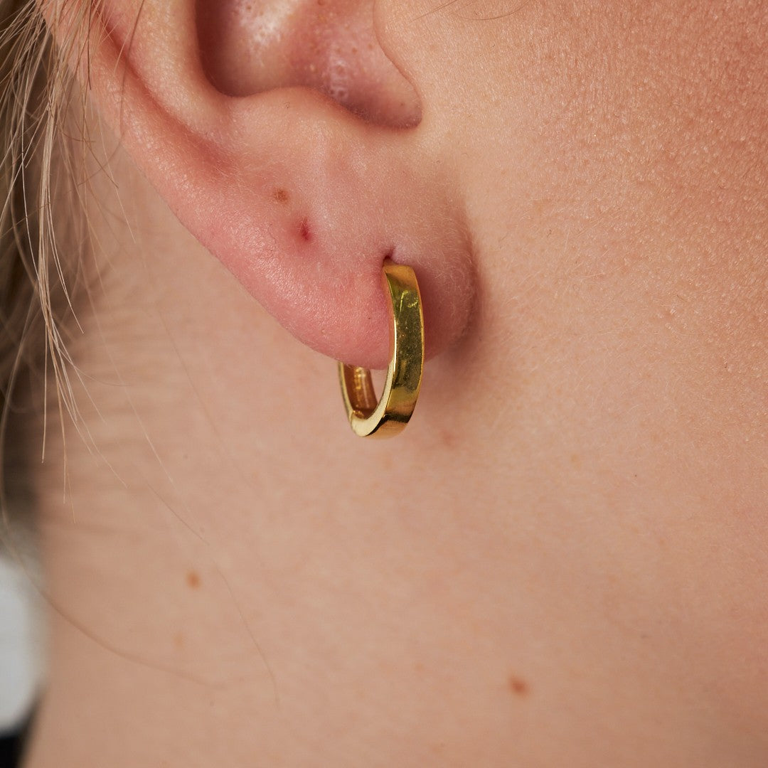 Taşsız Günlük Halka Küpe - 925 GÜMÜŞ