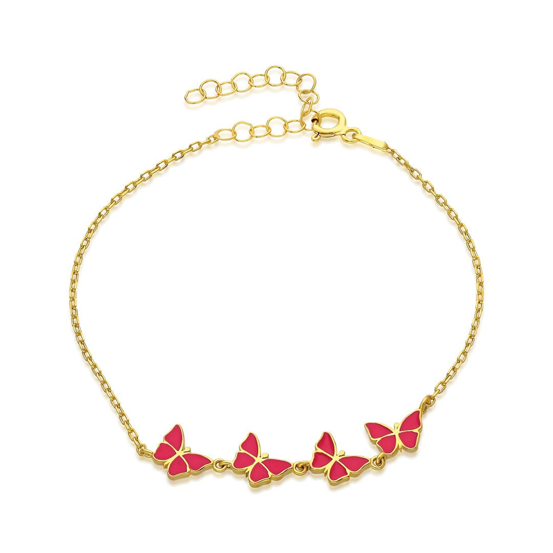 Dörtlü Kelebek Bileklik - 925 GÜMÜŞ