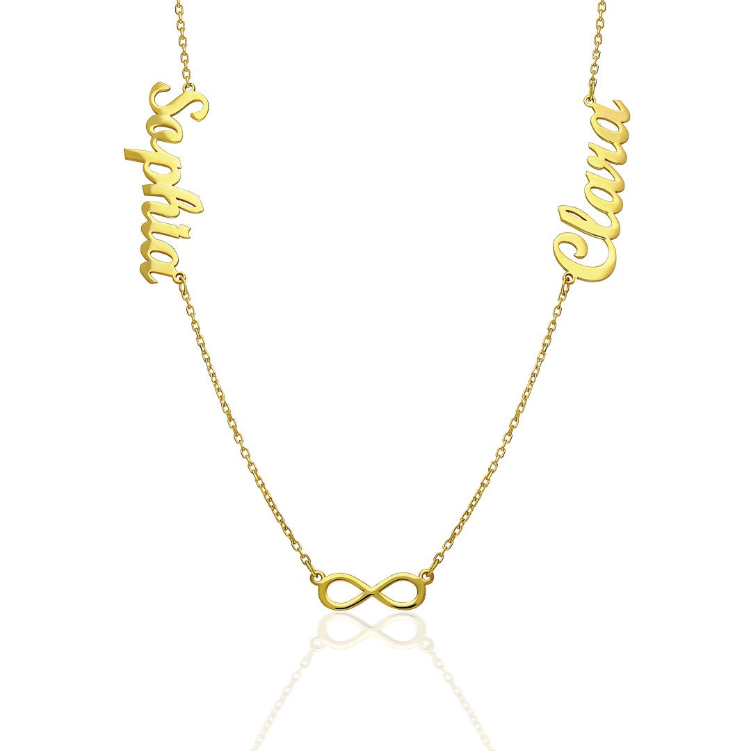 2 İsimli Sonsuz Kolye - 925 GÜMÜŞ