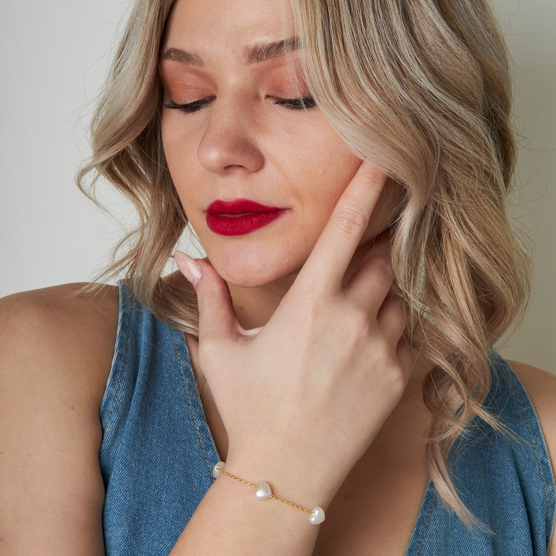 Kalpli Boncuklu Bileklik - 925 GÜMÜŞ