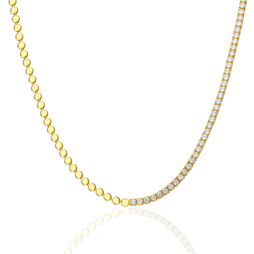 Taçlı Su Yolu Zincir Kolye - 925 GÜMÜŞ