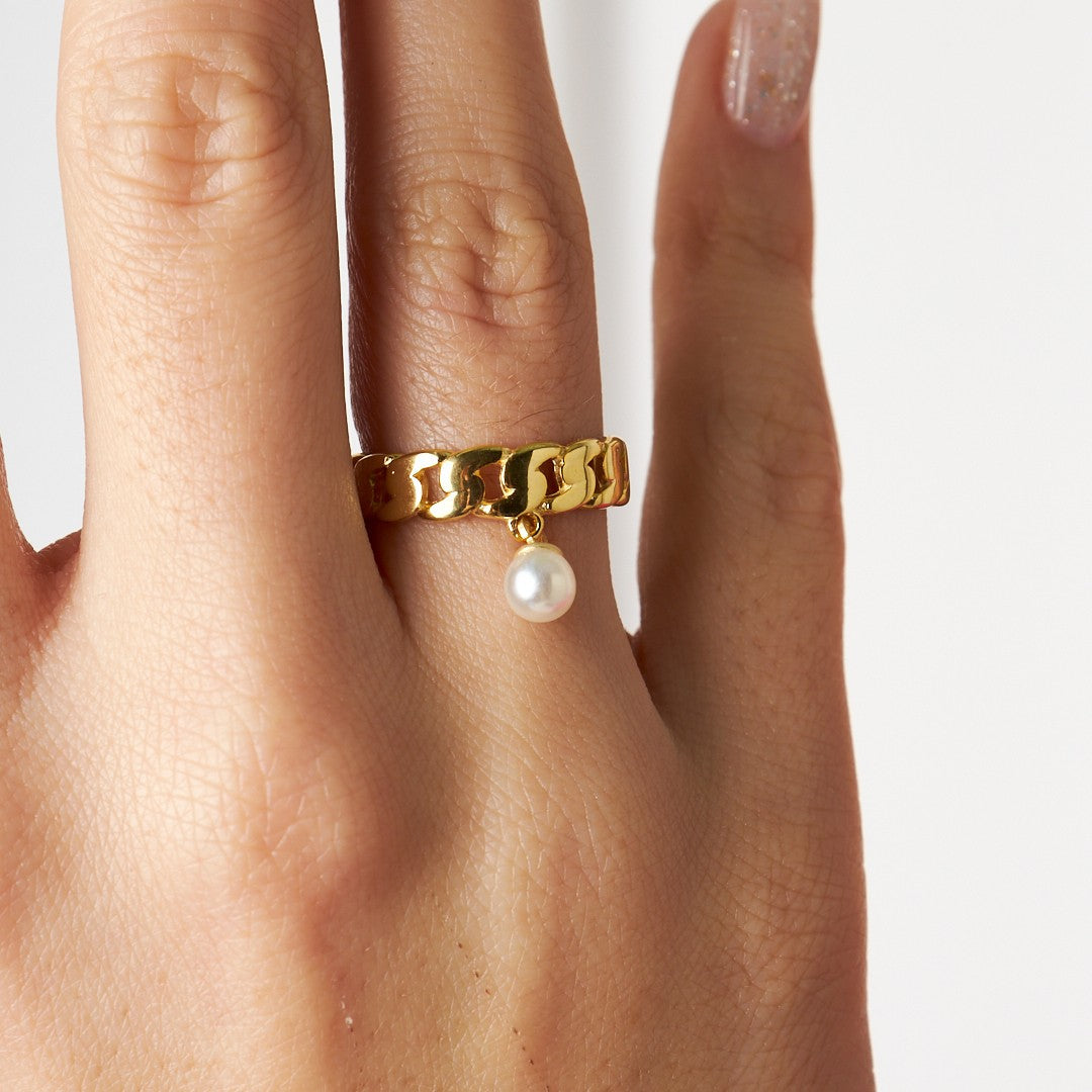 İnci Sallantı Yüzük - 925 GÜMÜŞ