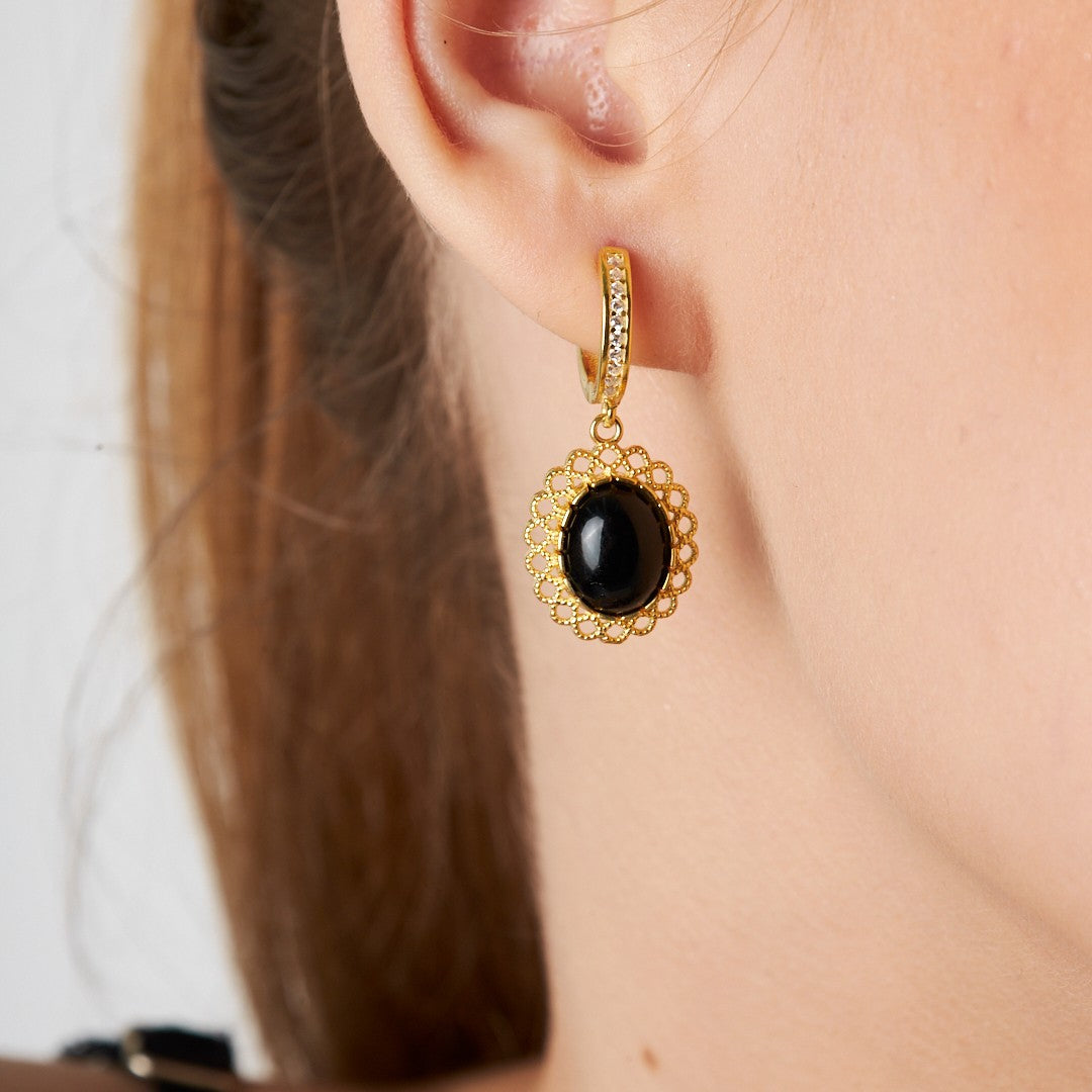 Safir Küpe - 925 GÜMÜŞ