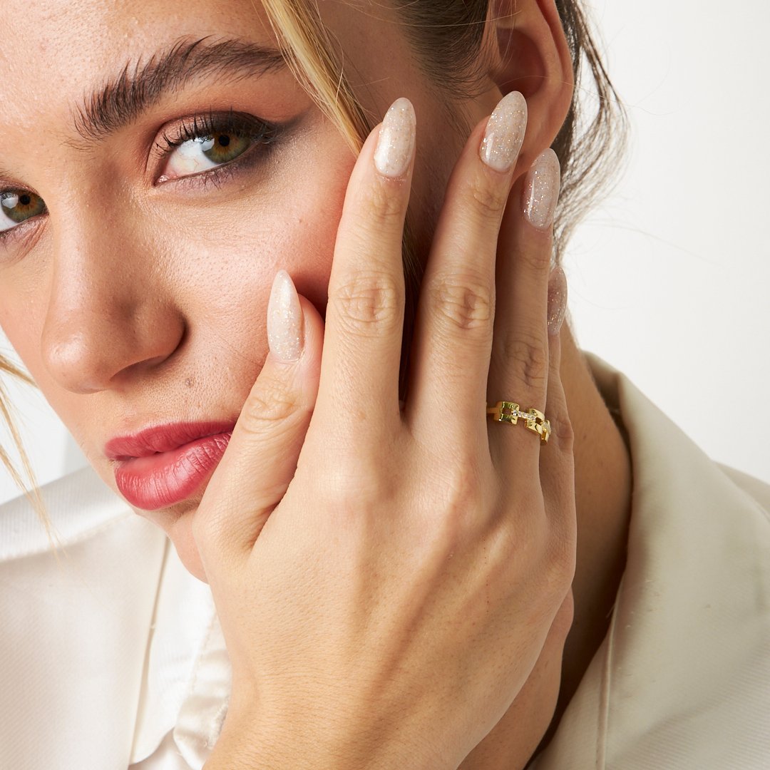 Zirkon Zincir Halkası - 925 GÜMÜŞ