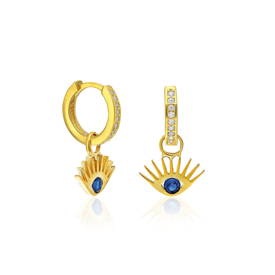 Mavi Gözlü Küpe - 925 GÜMÜŞ