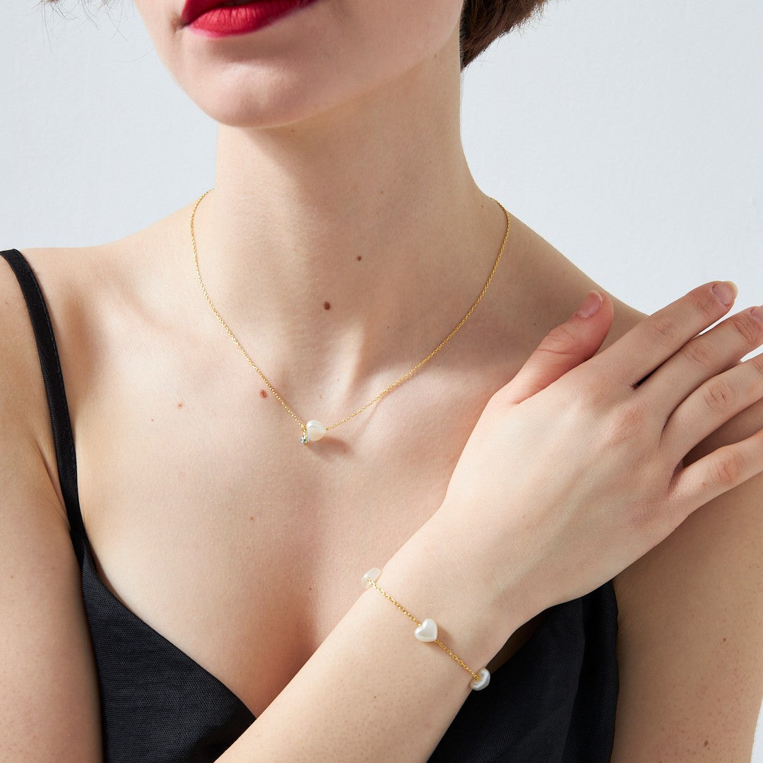 Nazar Beyaz Kalp Set - 925 GÜMÜŞ