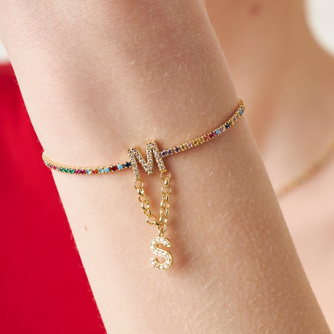 Harfli Renkli Su Yolu Set - 925 GÜMÜŞ