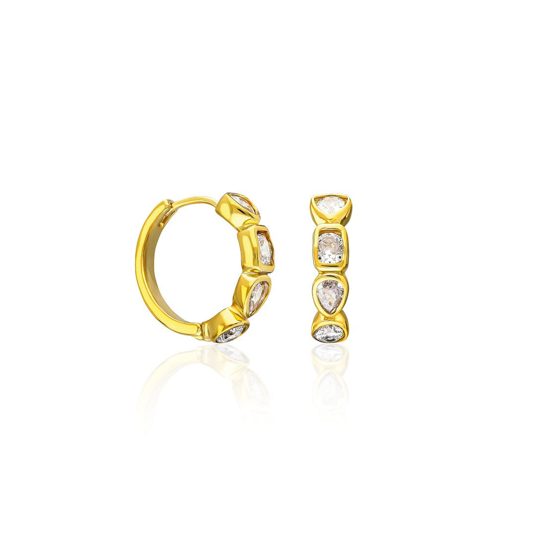 Taşlı Modern Küpeler - 925 GÜMÜŞ