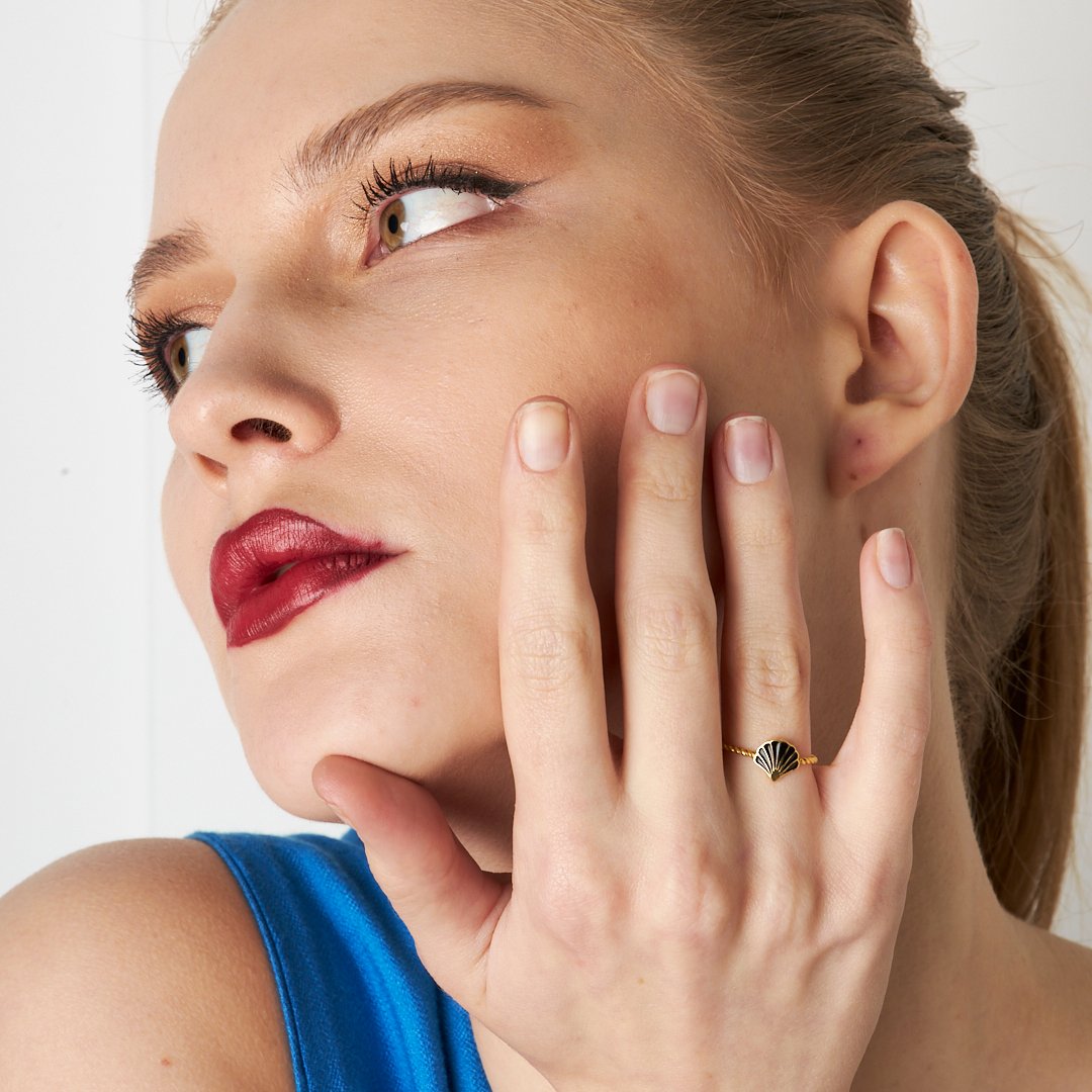 Deniz Kabuğu Yüzük - 925 GÜMÜŞ