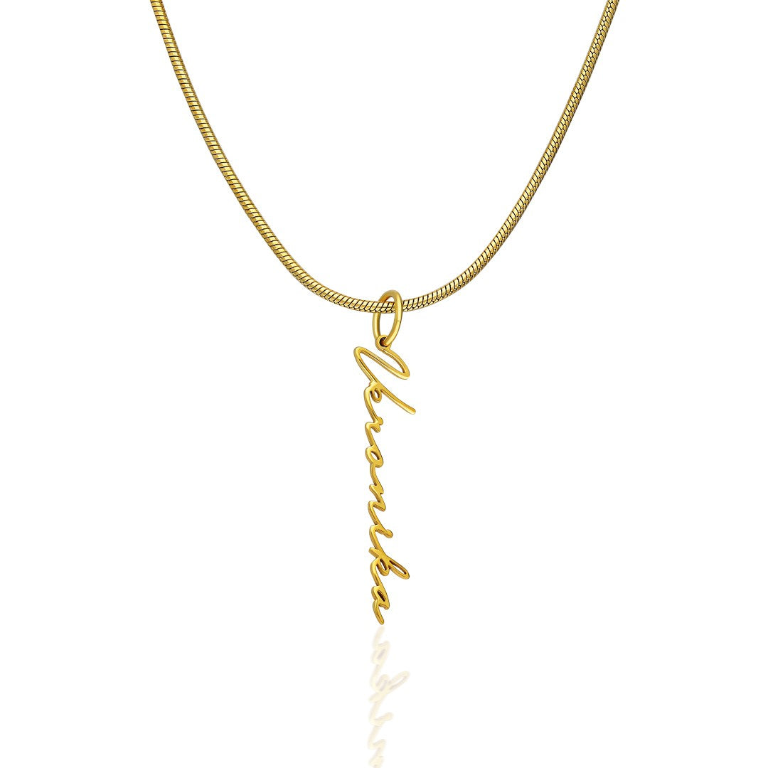 Dikey İmza Kolye - 925 GÜMÜŞ