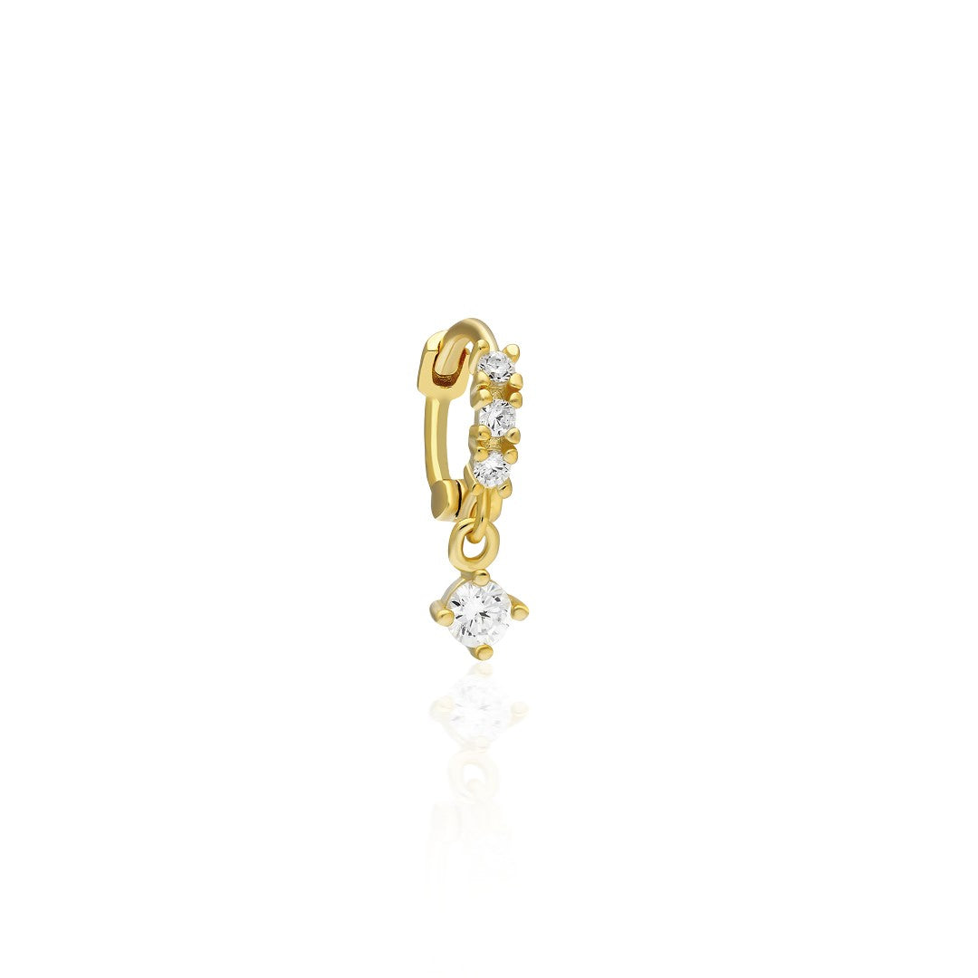 Solitaire Sallanan Modern Percing - 925 GÜMÜŞ