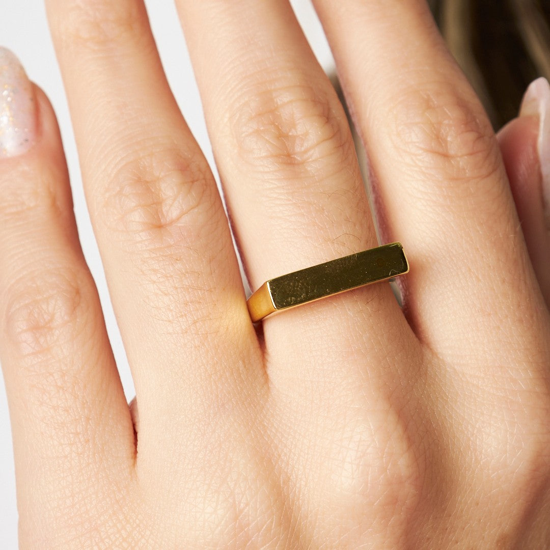 Düz Dikdörtgen Yüzük - 925 GÜMÜŞ