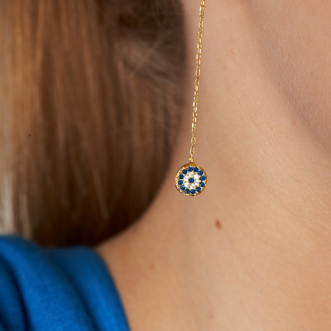 Nazar Sarkan Küpe - 925 GÜMÜŞ