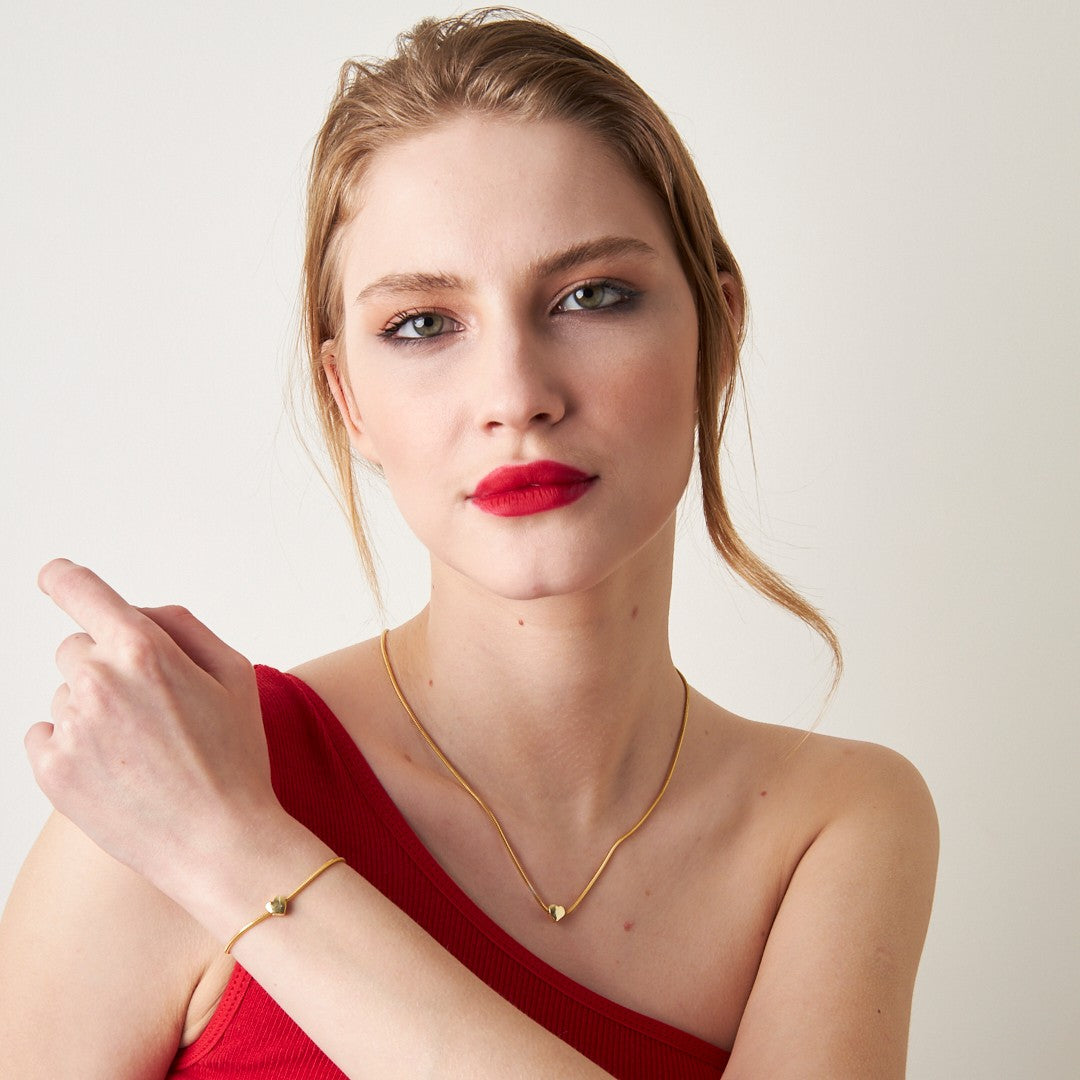 Kavisli Kalp Set - 925 GÜMÜŞ