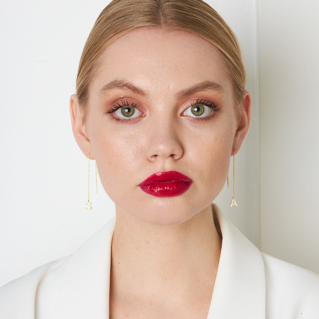 Zirkon Taşlı Sallantı Küpe - 925 GÜMÜŞ