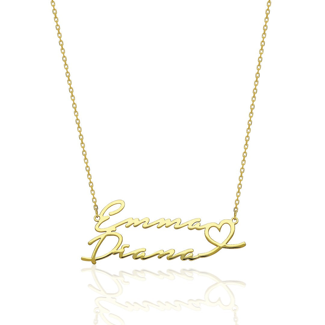 Çift Katlı İsimli Kolye - 925 GÜMÜŞ