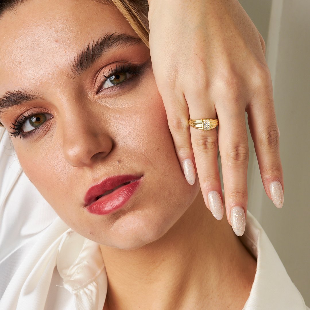 Söğüt Modeli Taşlı Yüzük - 925 GÜMÜŞ