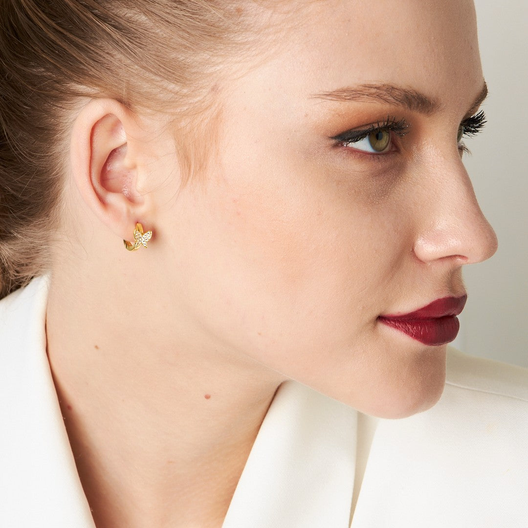 Kelebek Halka Küpe - 925 GÜMÜŞ