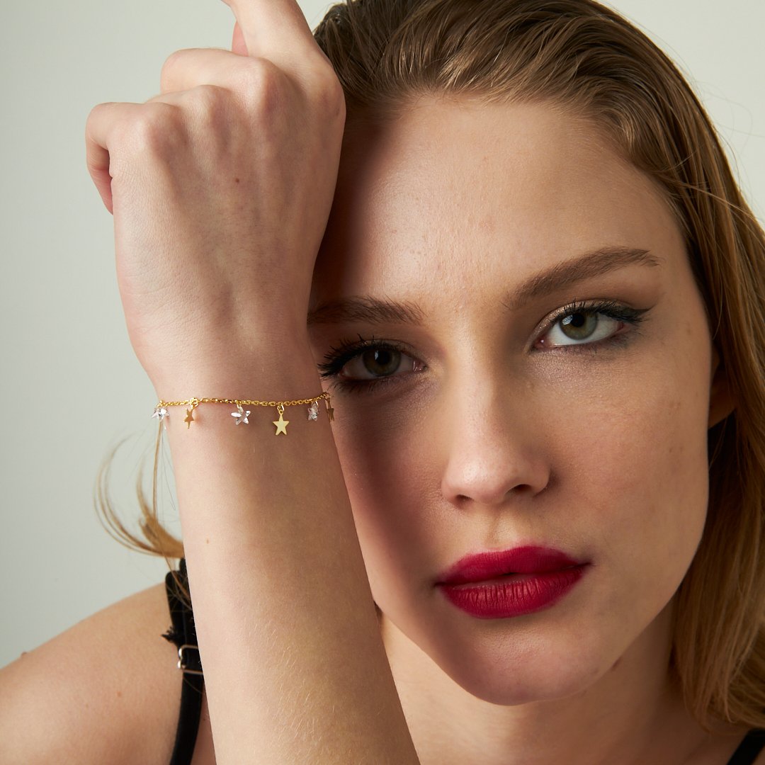 Yıldız Işıltılı Bileklik - 925 GÜMÜŞ