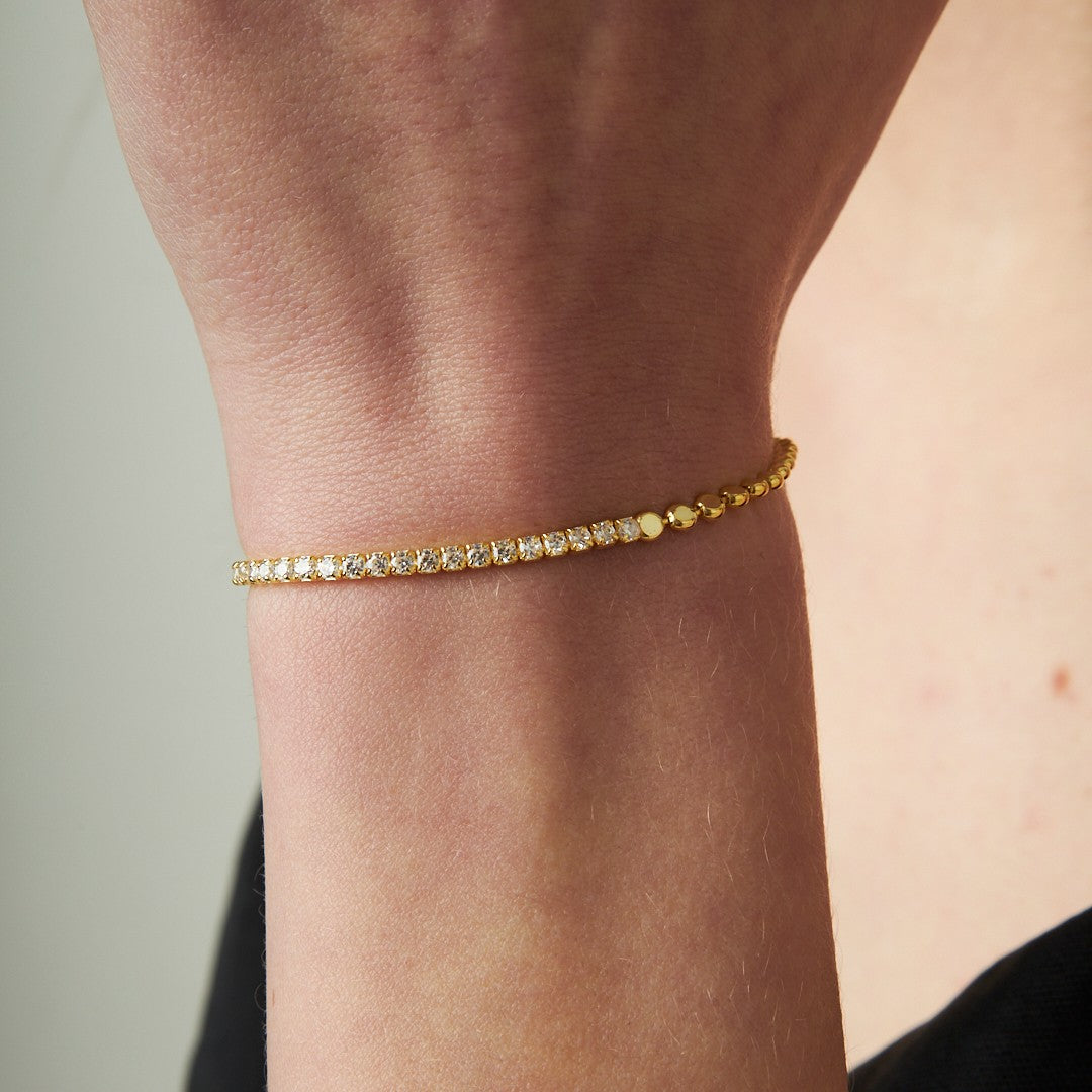 Su Yolu Top Zincir Bilezik - 925 GÜMÜŞ