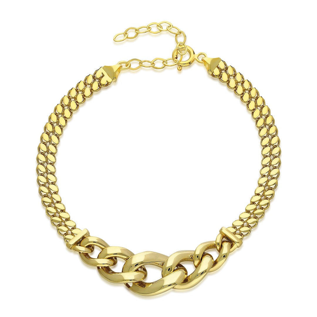 Kalın Pullu Kemer Bileklik - 925 GÜMÜŞ