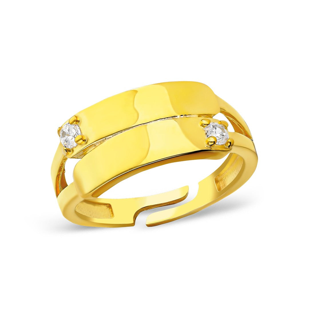 İkili Zirkon Yüzük - 925 GÜMÜŞ