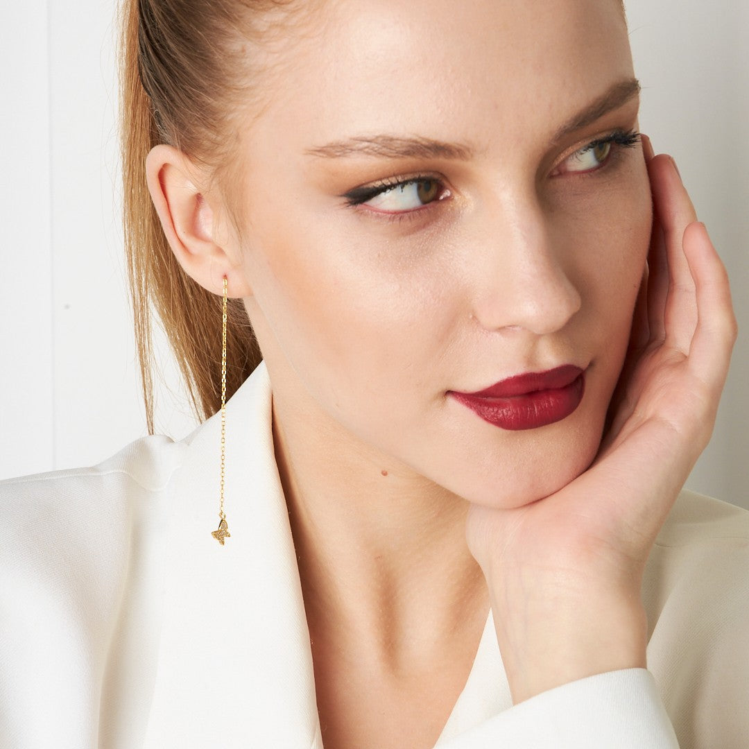 Sarkan Kelebek Küpeler - 925 GÜMÜŞ