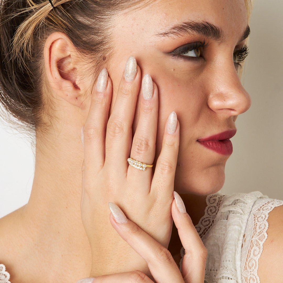 İnci Taşlı Yüzük - 925 GÜMÜŞ