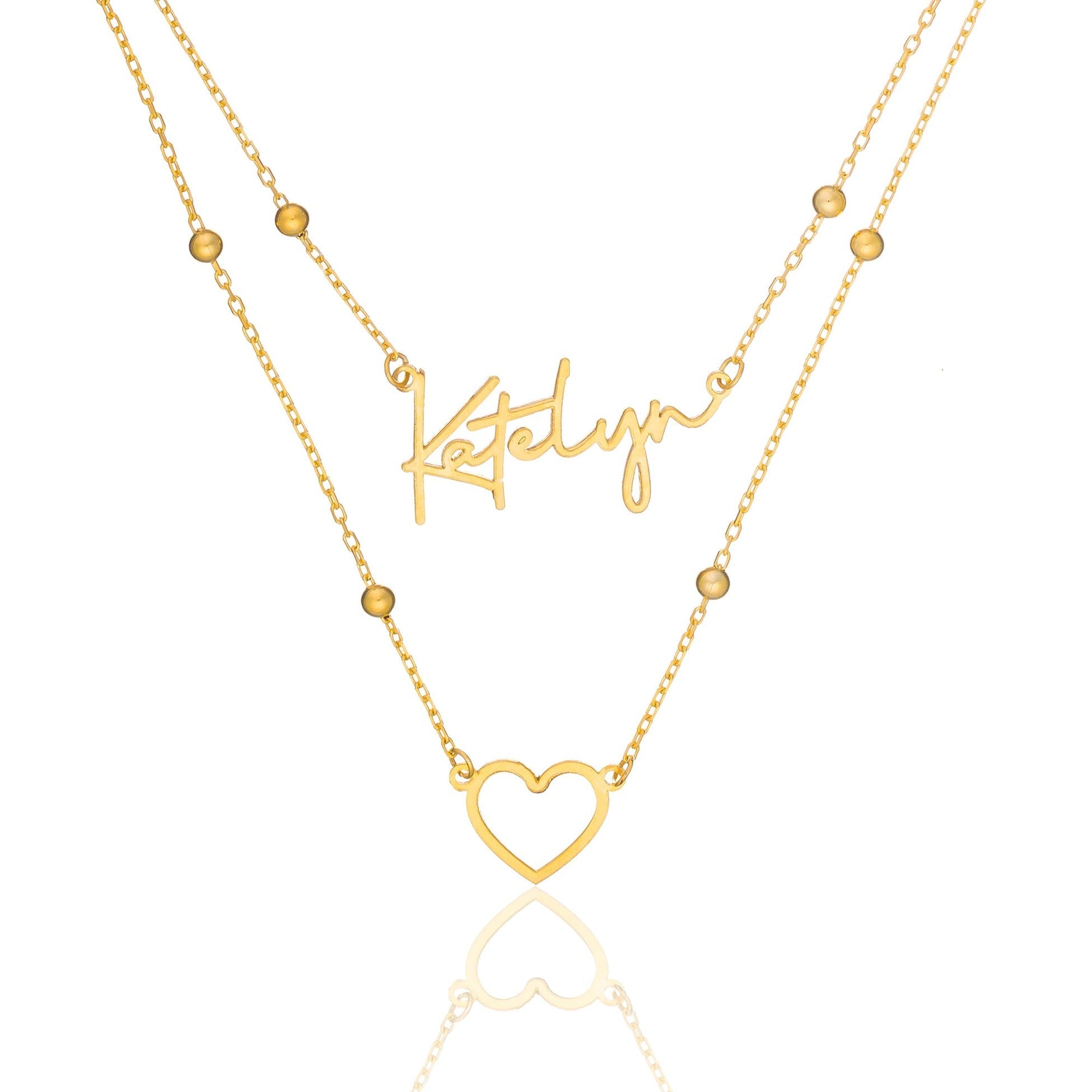 İsimli Kalp Sallantılı Kolye - 925 GÜMÜŞ