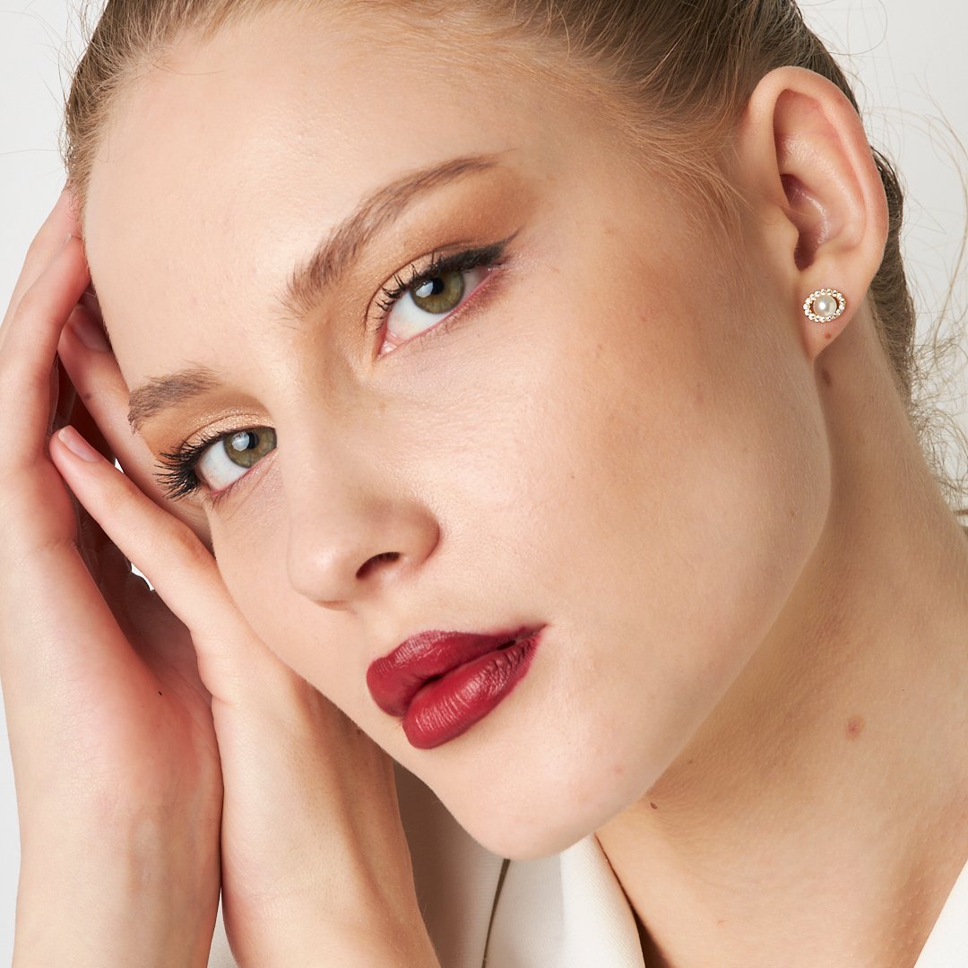 İncili Top Küpeler - 925 GÜMÜŞ