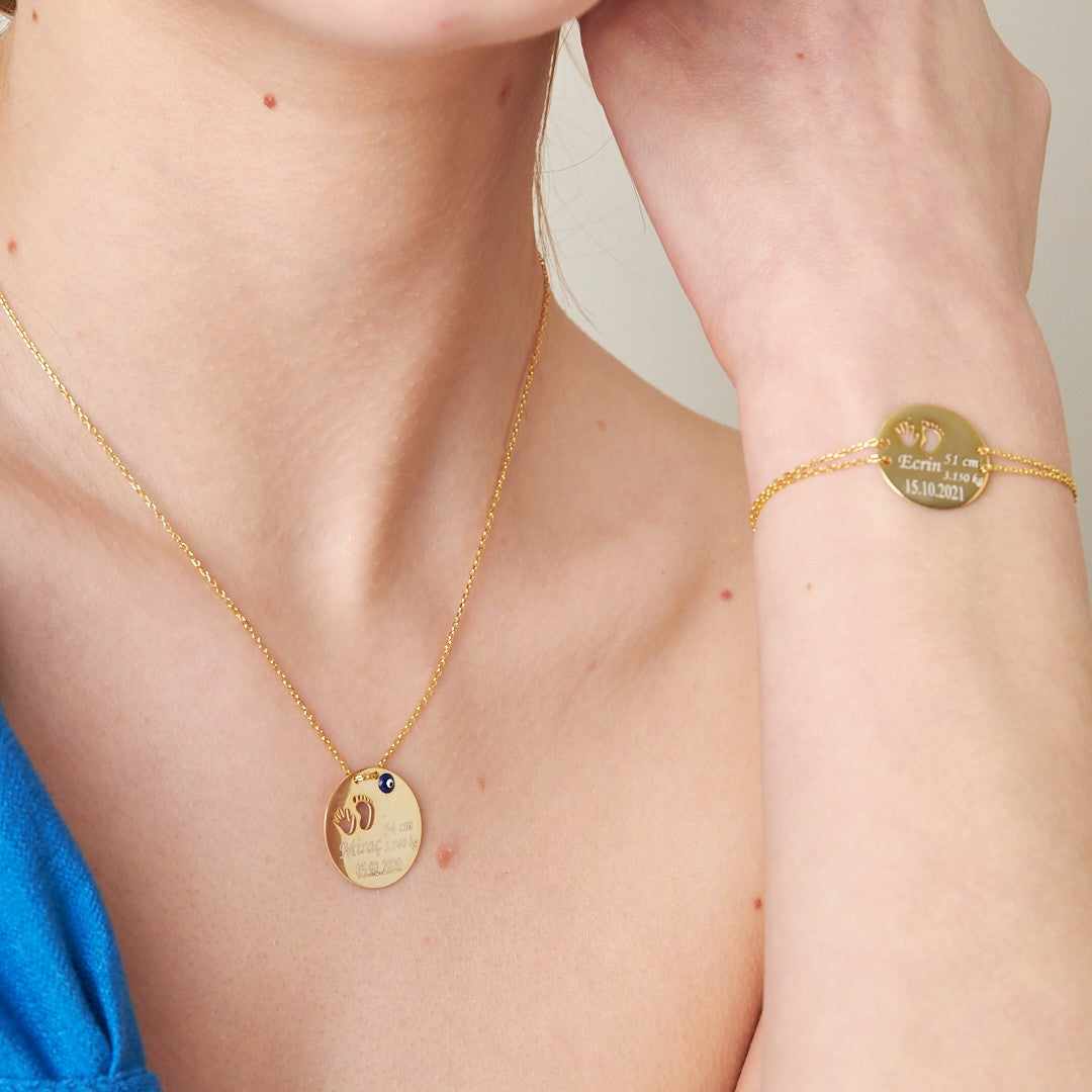 Basit Plakalı Yenidoğan Seti - 925 GÜMÜŞ