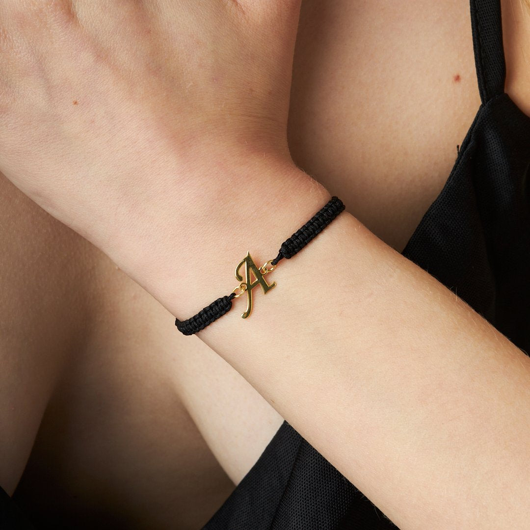 Harfli İp Bileklik - 925 GÜMÜŞ
