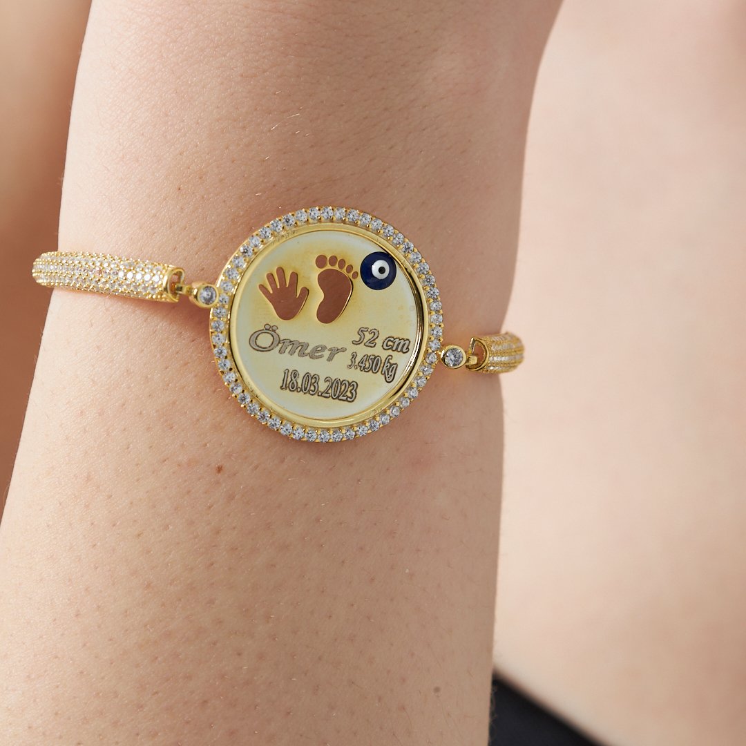 Taşlı Plakalı Yenidoğan Seti - 925 GÜMÜŞ