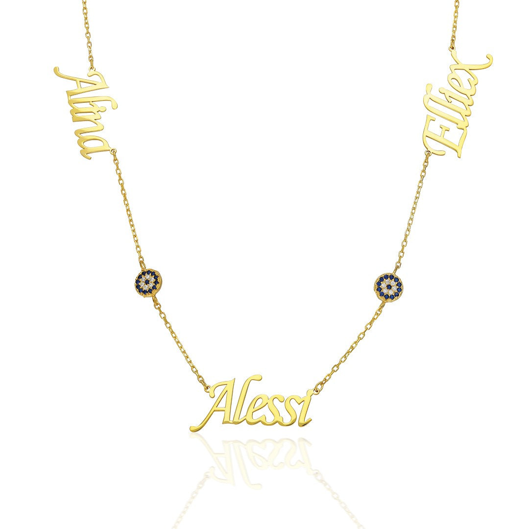 3 İsimli Nazar Kolye - 925 GÜMÜŞ