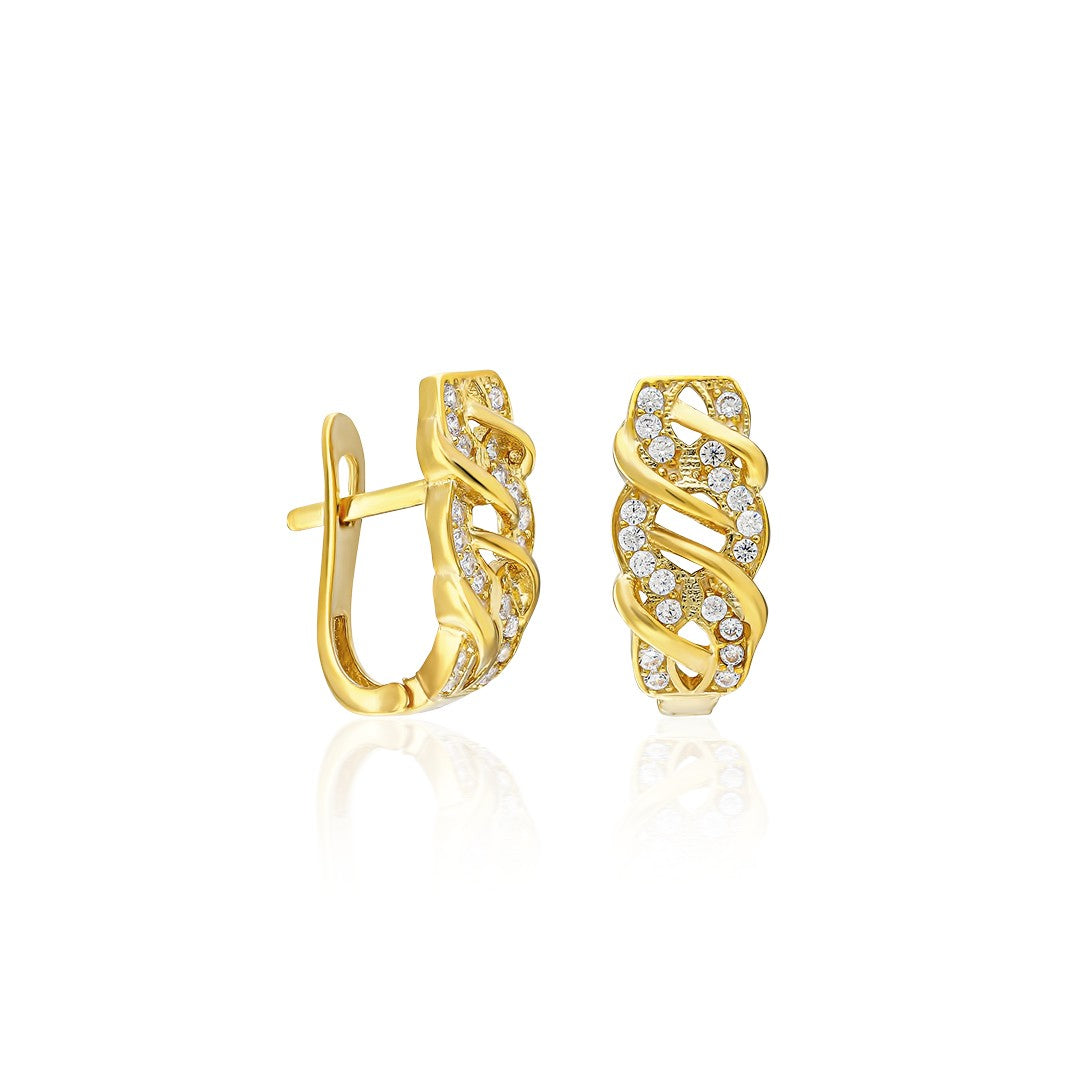 Sarmaşık Model Taşlı Küpe - 925 GÜMÜŞ