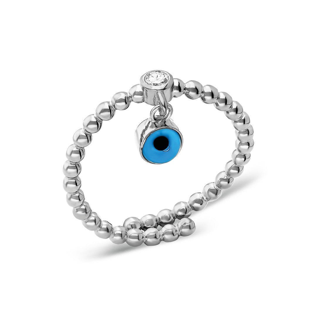 Nazar Taşlı Yüzük - 925 GÜMÜŞ