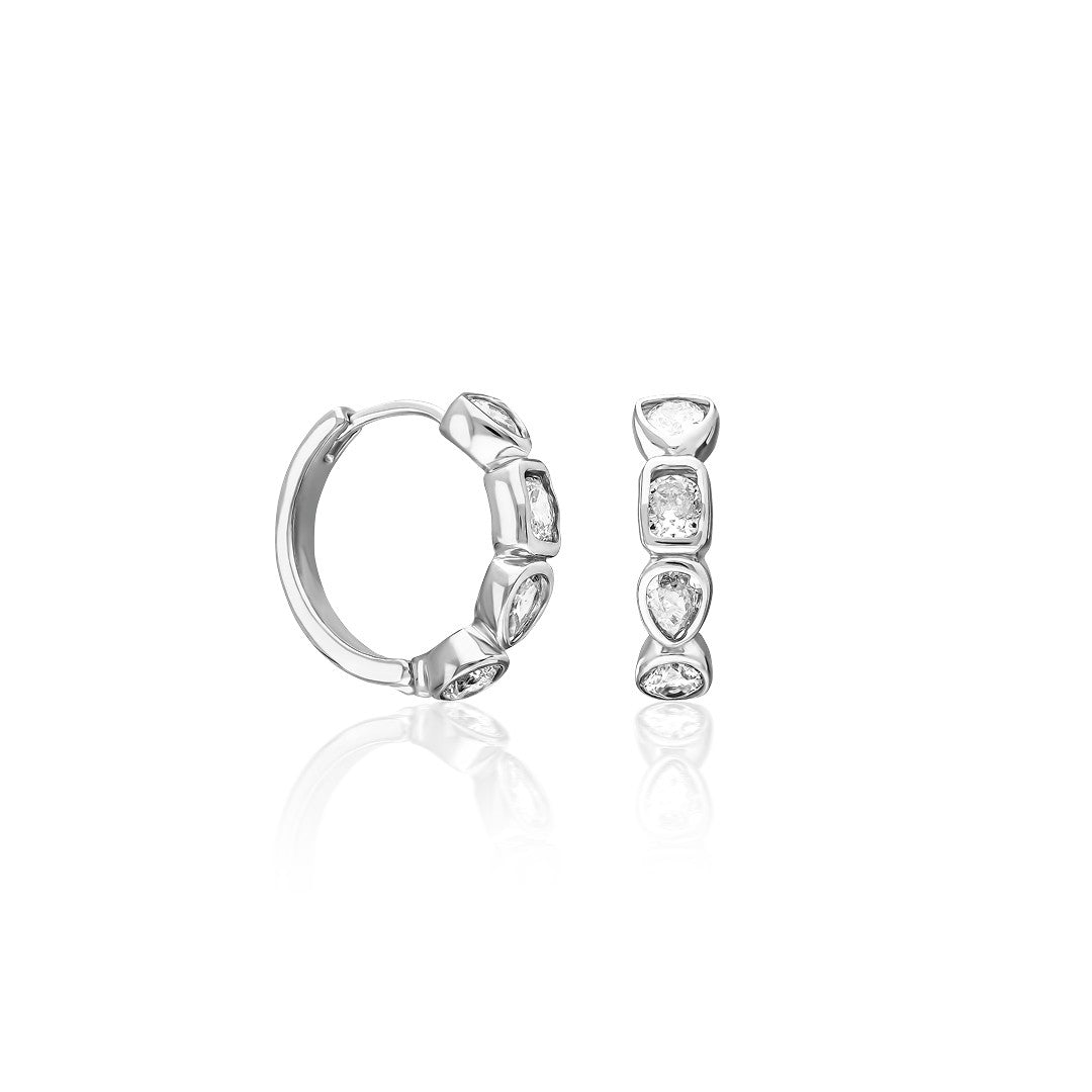 Taşlı Modern Küpeler - 925 GÜMÜŞ