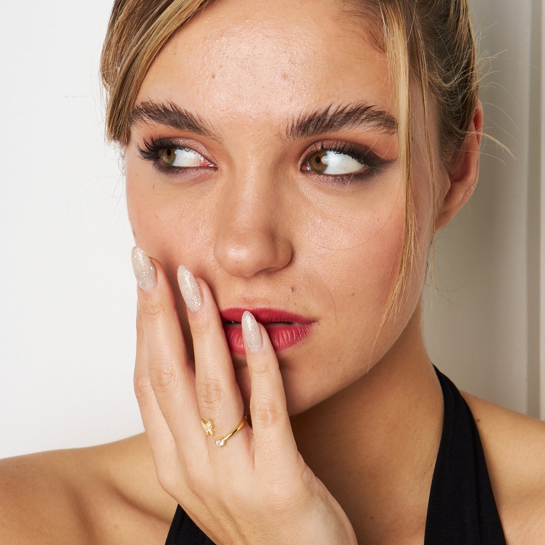 Kelebek Tektaş Yüzük - 925 GÜMÜŞ