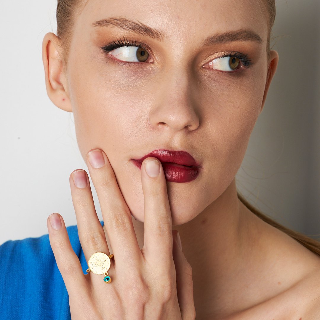 Nazar Çeyrek Yüzük - 925 GÜMÜŞ