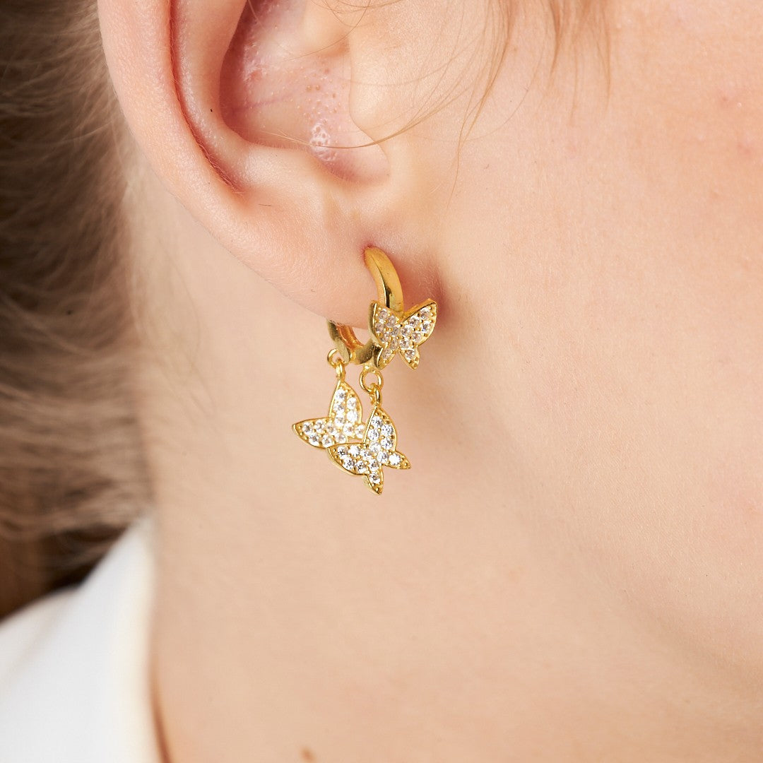 Çoklu Kelebekli Küpeler - 925 GÜMÜŞ